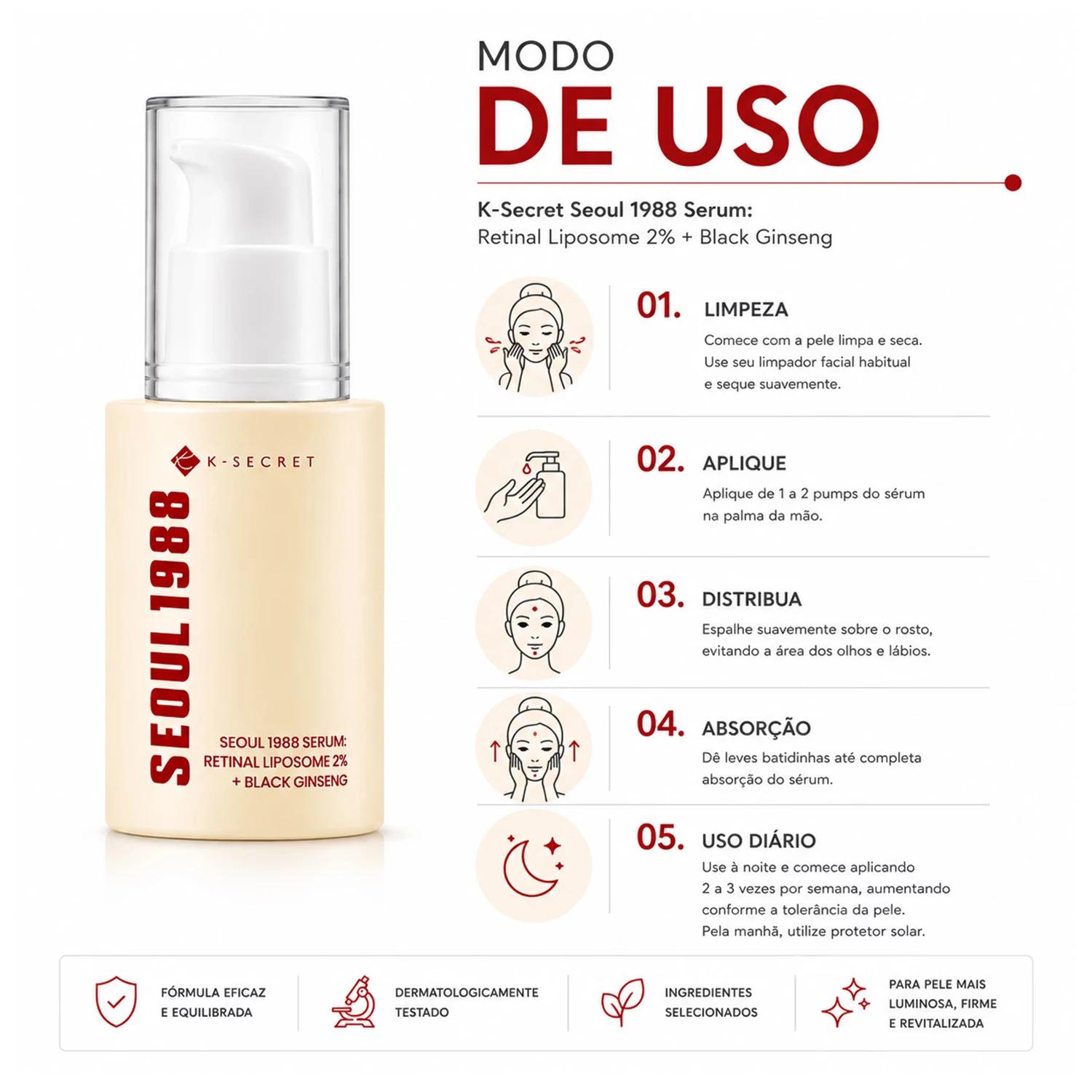Sérum K-secret Seoul 1988 Retinal Liposome 2% + Black Ginseng 30ml - Imagen 4