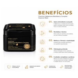 COS MASCARA FACIAL MARY&MAY PREMIUM IDEBENON BLACKBERRY ESSENCE 20PCS - Imagen 3