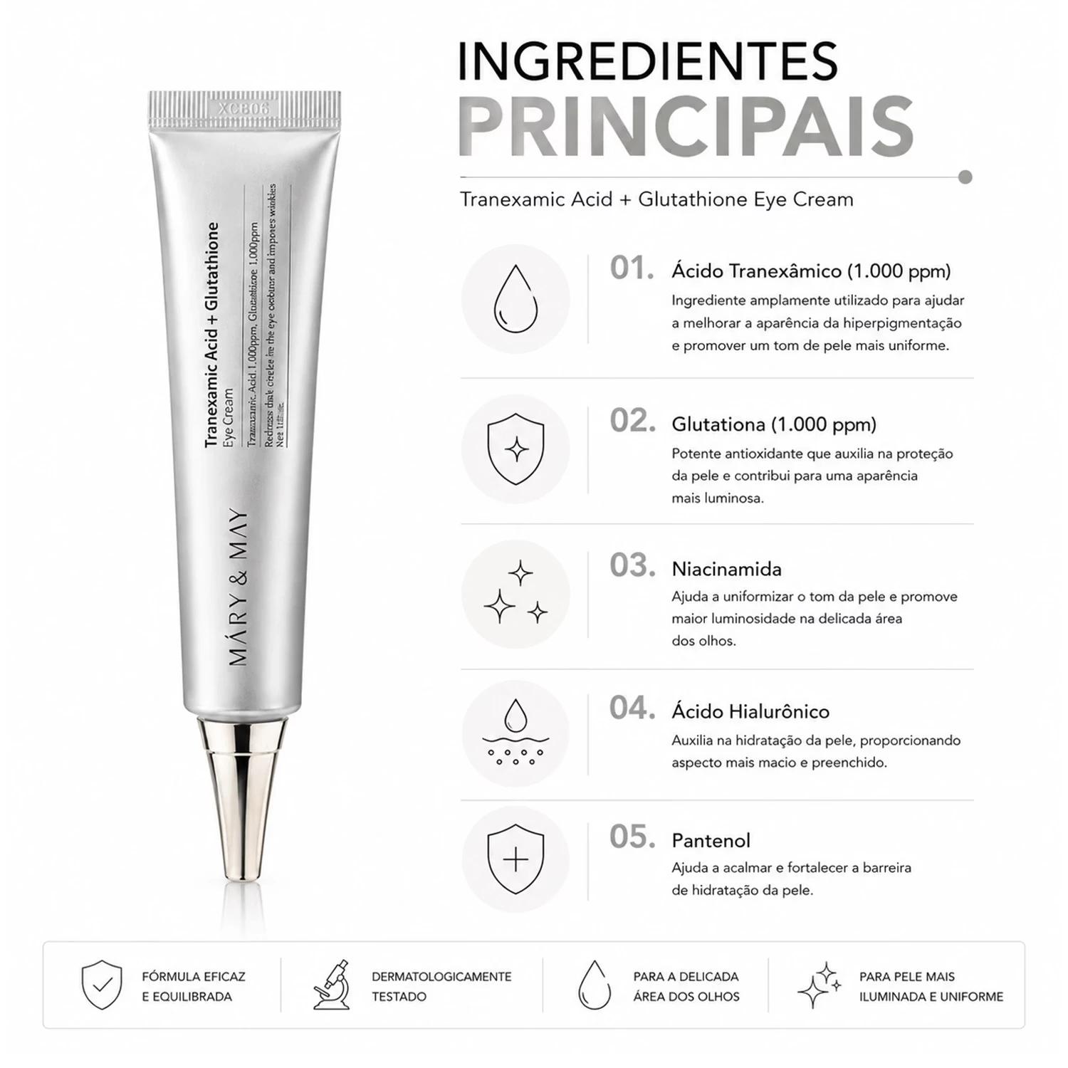 Creme Para Ojos Mary & May Tranexamic Acid+ Glutathione 30ml - Imagen 2