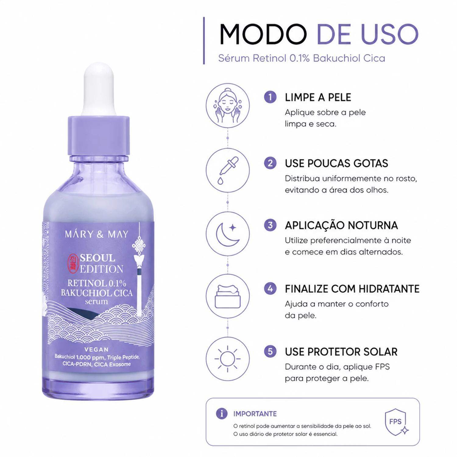 Sérum Facial Mary & May Retinol 0.1% Bakuchiol Cica 80ml - Imagen 3
