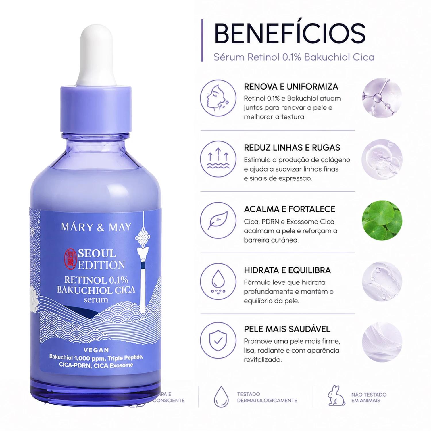 Sérum Facial Mary & May Retinol 0.1% Bakuchiol Cica 80ml - Imagen 4