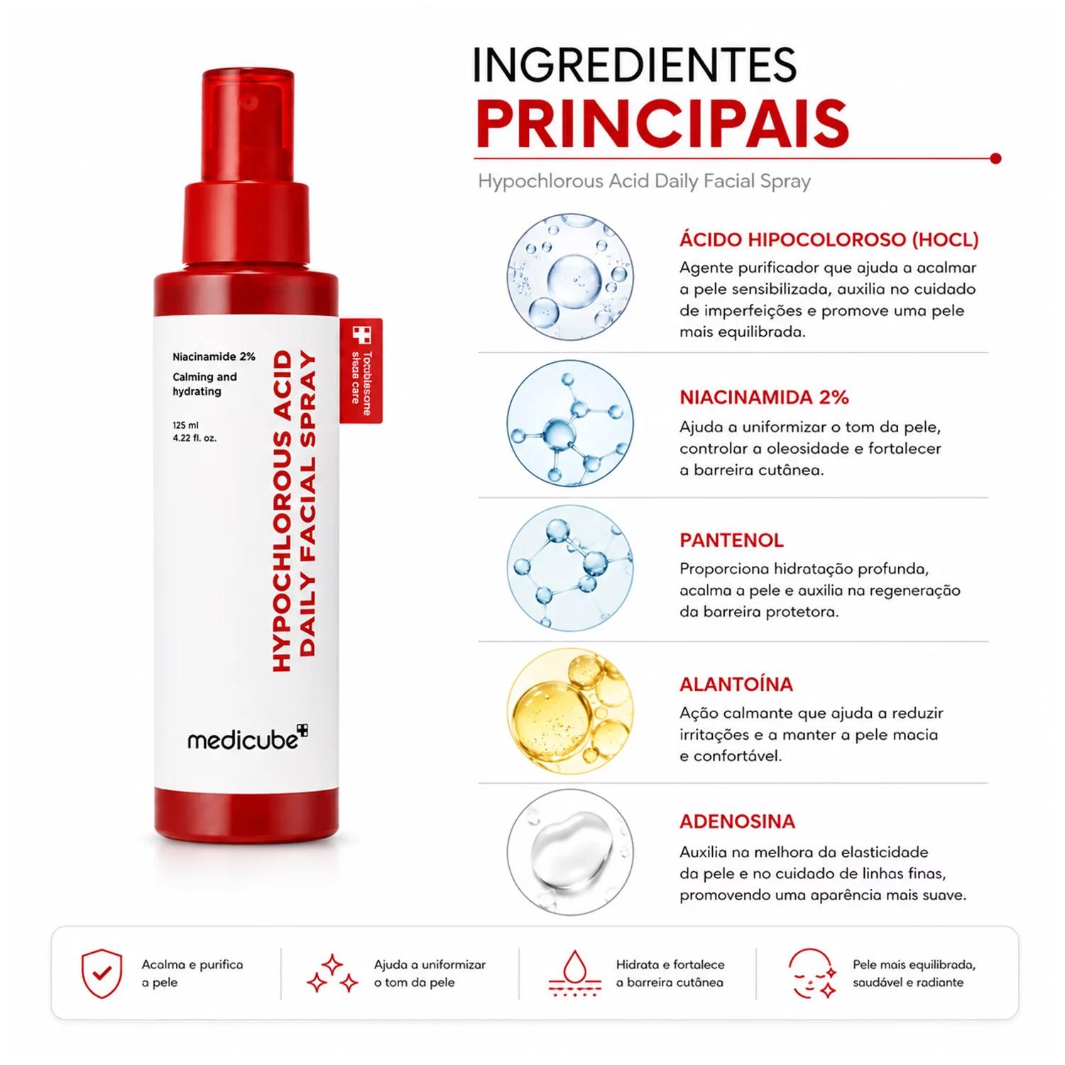 Tônico Facial Medicube Hypochlorous Acid Daily Spray 125ml - Imagen 2