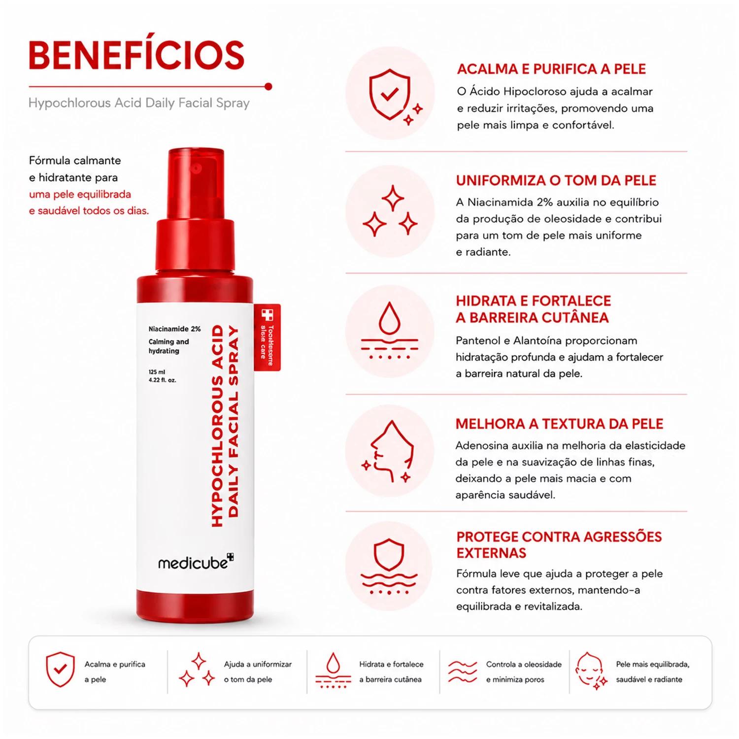 Tônico Facial Medicube Hypochlorous Acid Daily Spray 125ml - Imagen 3
