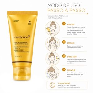 Máscara Facial Noturna Medicube Kojic Acid Turmeric Night Wrapping 75ml - Imagen 4