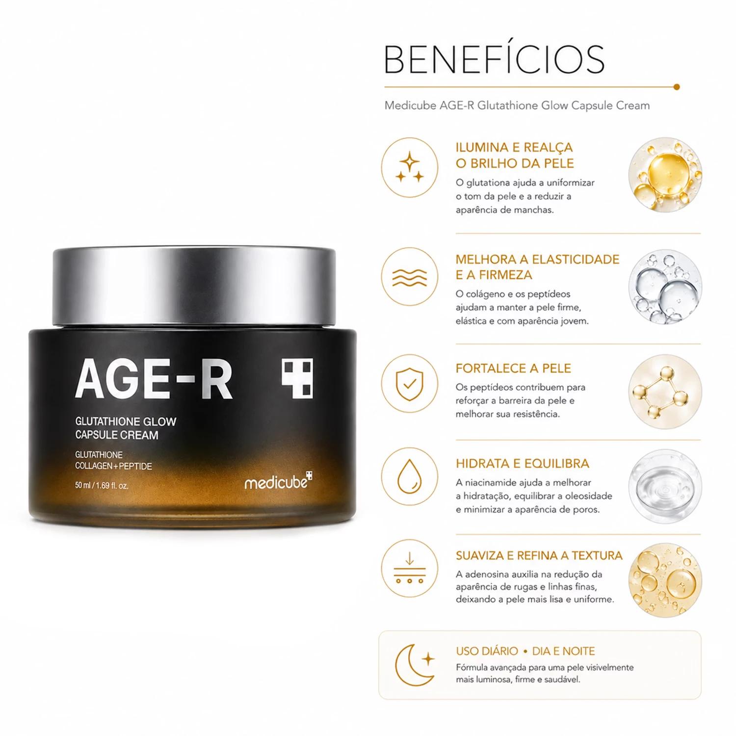 Creme Cápsula Medicube Age-r Glutathione Glow 50ml - Imagen 3