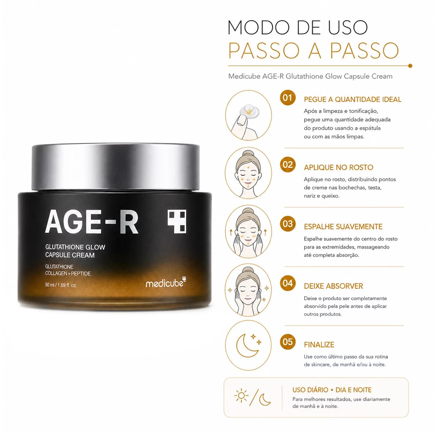 Creme Cápsula Medicube Age-r Glutathione Glow 50ml - Imagen 4