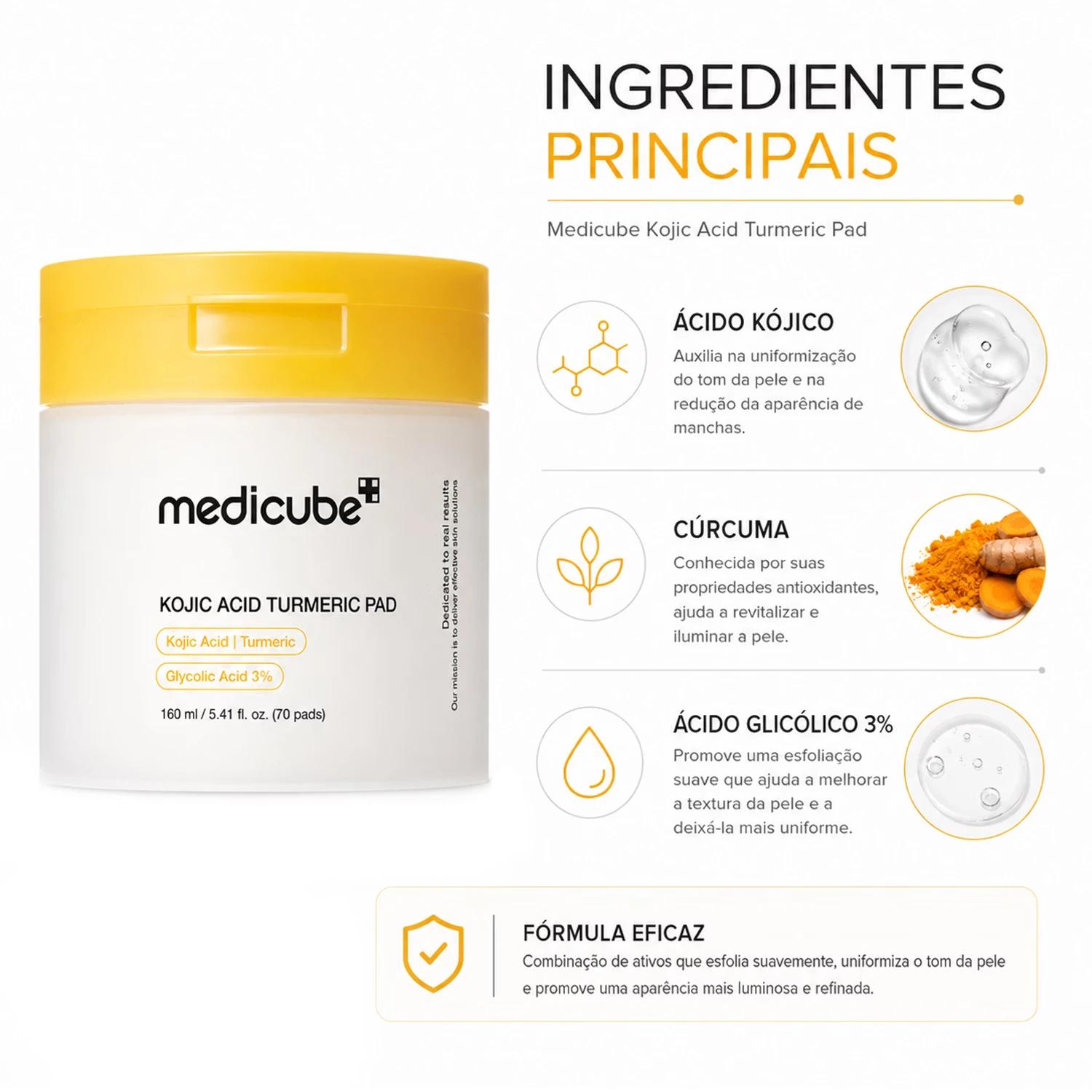 Máscara Para Contorno Dos Ojos Medicube Kojic Acid Turmeric - 70 Unidades - Imagen 2