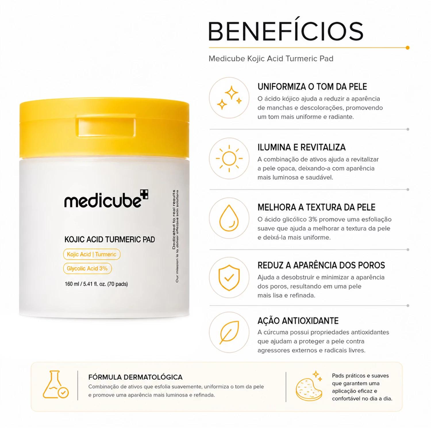 Máscara Para Contorno Dos Ojos Medicube Kojic Acid Turmeric - 70 Unidades - Imagen 3
