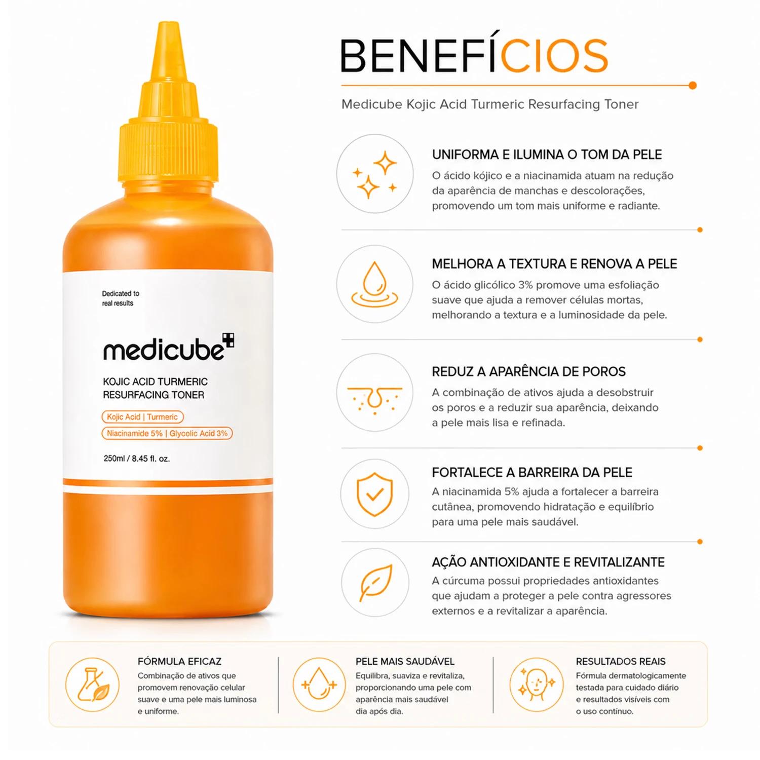 Tónico Facial Medicube Kojic Acid Turmeric Resurfacing 250ml - Imagen 3