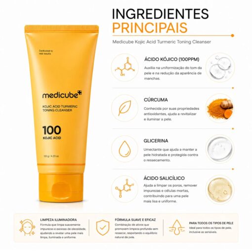 Alternative view of Gel De Limpieza Facial Medicube Kojic Acid Turmeric Toning Cleanser 120g