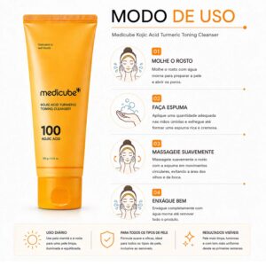Gel De Limpieza Facial Medicube Kojic Acid Turmeric Toning Cleanser 120g - Imagen 4