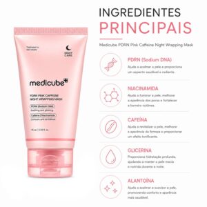 Máscara Facial Noturna Medicube Pdrn Rosa Caffeine Night Wrapping 75ml - Imagen 2