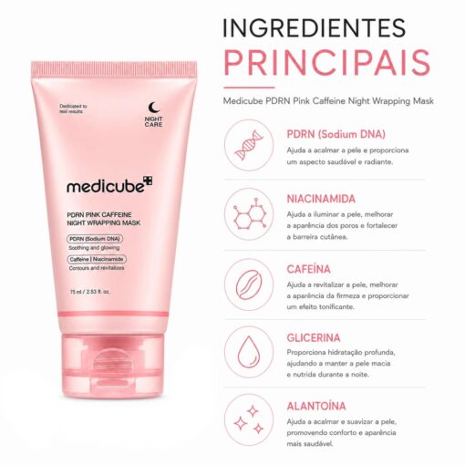 Alternative view of Máscara Facial Noturna Medicube Pdrn Rosa Caffeine Night Wrapping 75ml