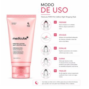 Máscara Facial Noturna Medicube Pdrn Rosa Caffeine Night Wrapping 75ml - Imagen 4