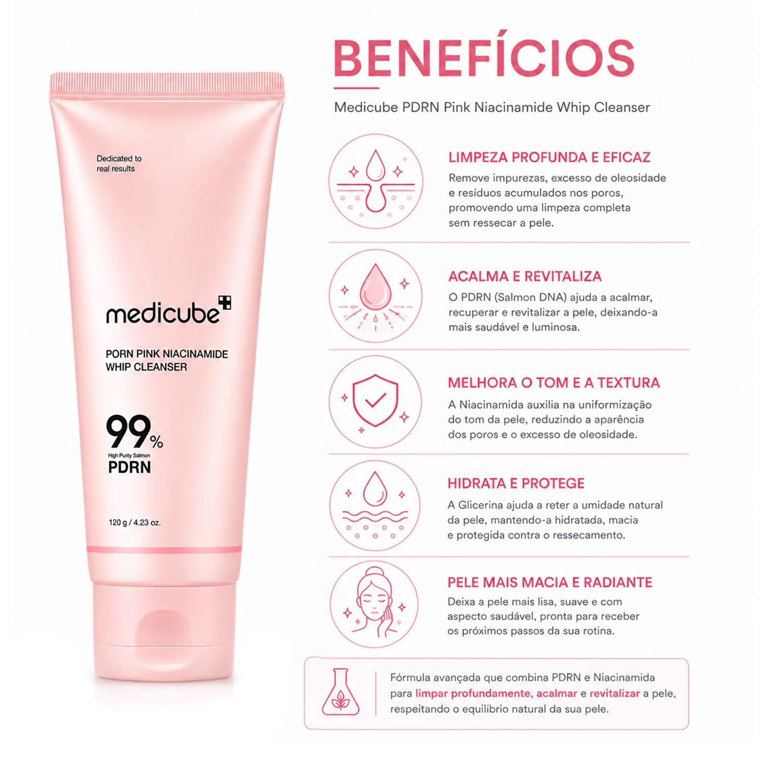 Espuma de Limpeza Medicube PDRN Pink Niacinamide Whip Cleanser 120g - Imagen 3