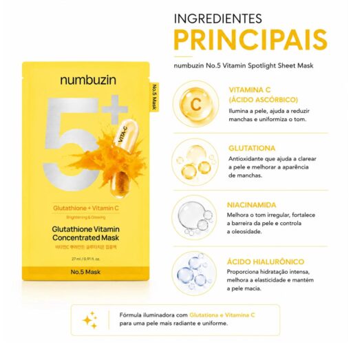 Alternative view of Máscara Facial Numbuzin No. 5+ Glutathione Vitamin Concentrated Mask 27ml