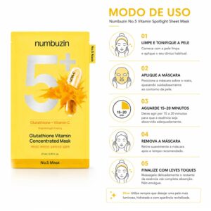 Máscara Facial Numbuzin No. 5+ Glutathione Vitamin Concentrated Mask 27ml - Imagen 4