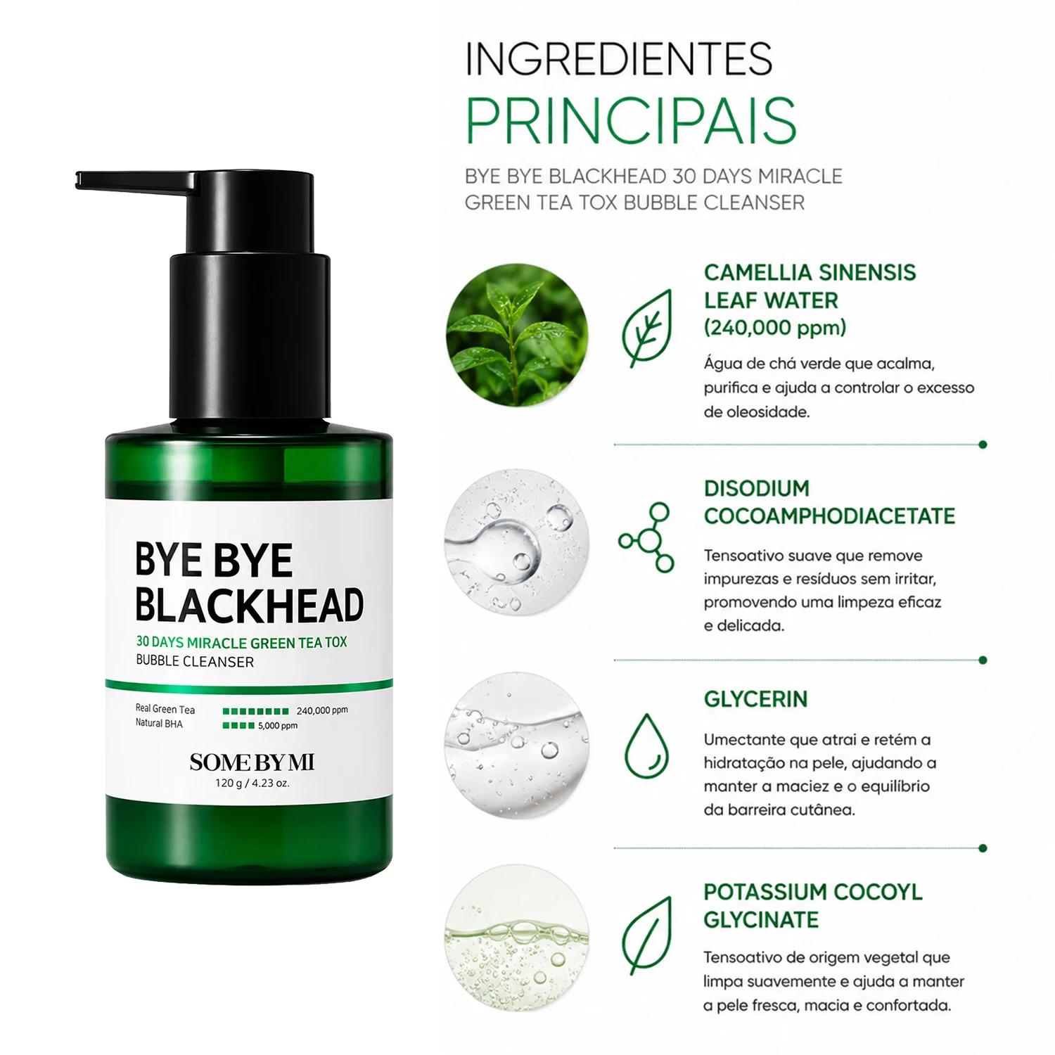 Gel De Limpieza Facial Some By Mi Bye Bye Blackhead 30 Days Miracle Green Tea Tox 120g - Imagen 2