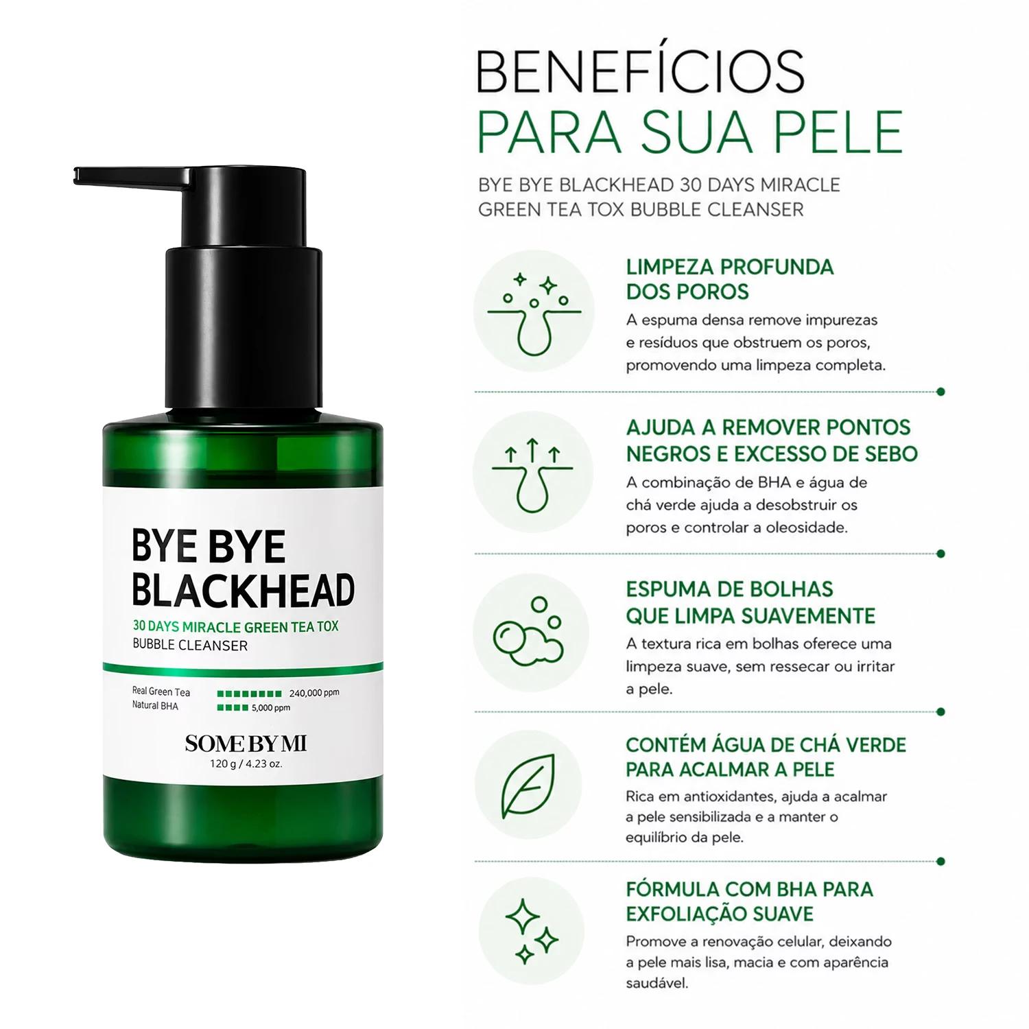 Gel De Limpieza Facial Some By Mi Bye Bye Blackhead 30 Days Miracle Green Tea Tox 120g - Imagen 3