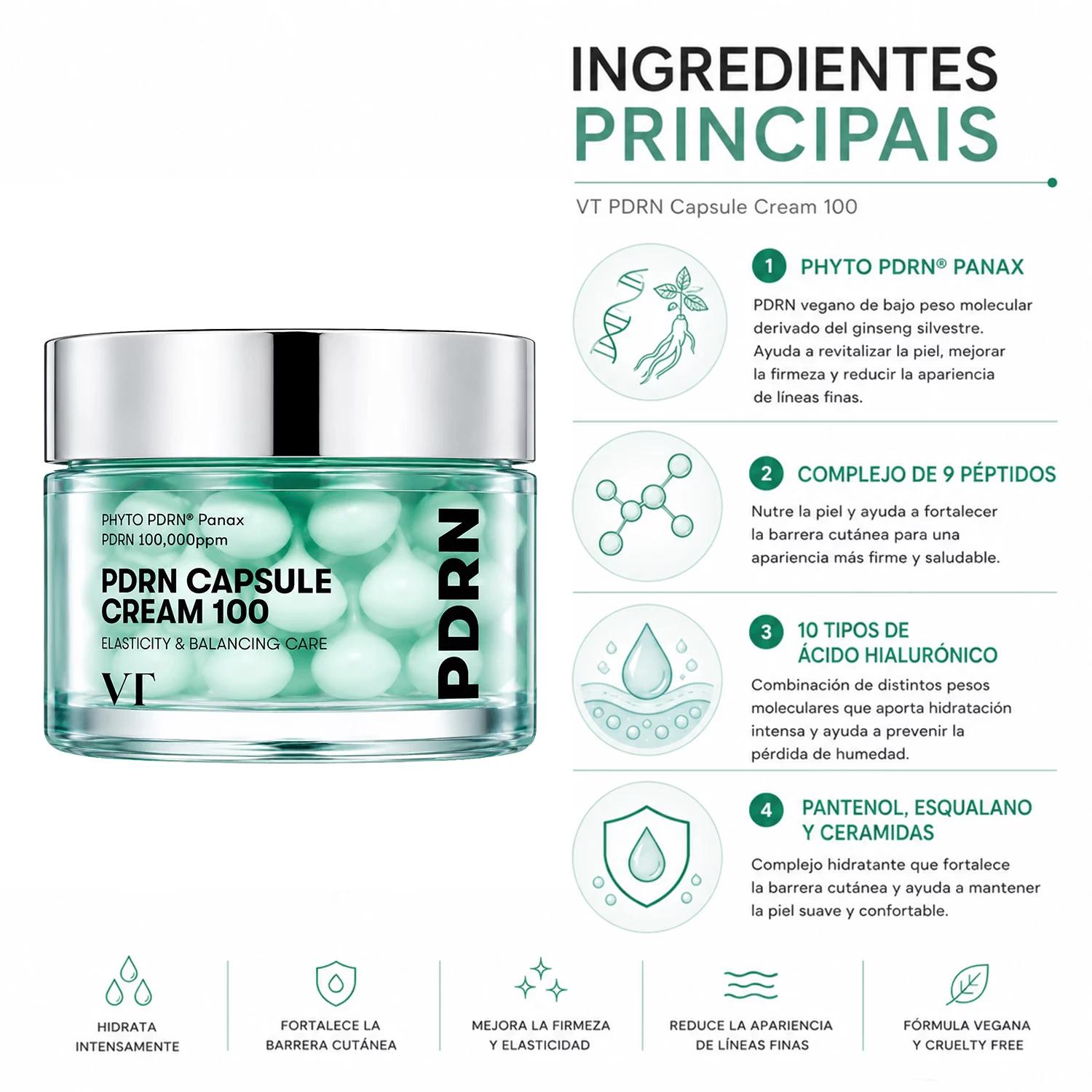 Creme Facial VT Cosmetics PDRN Capsule Cream 100 50ml - Imagen 2