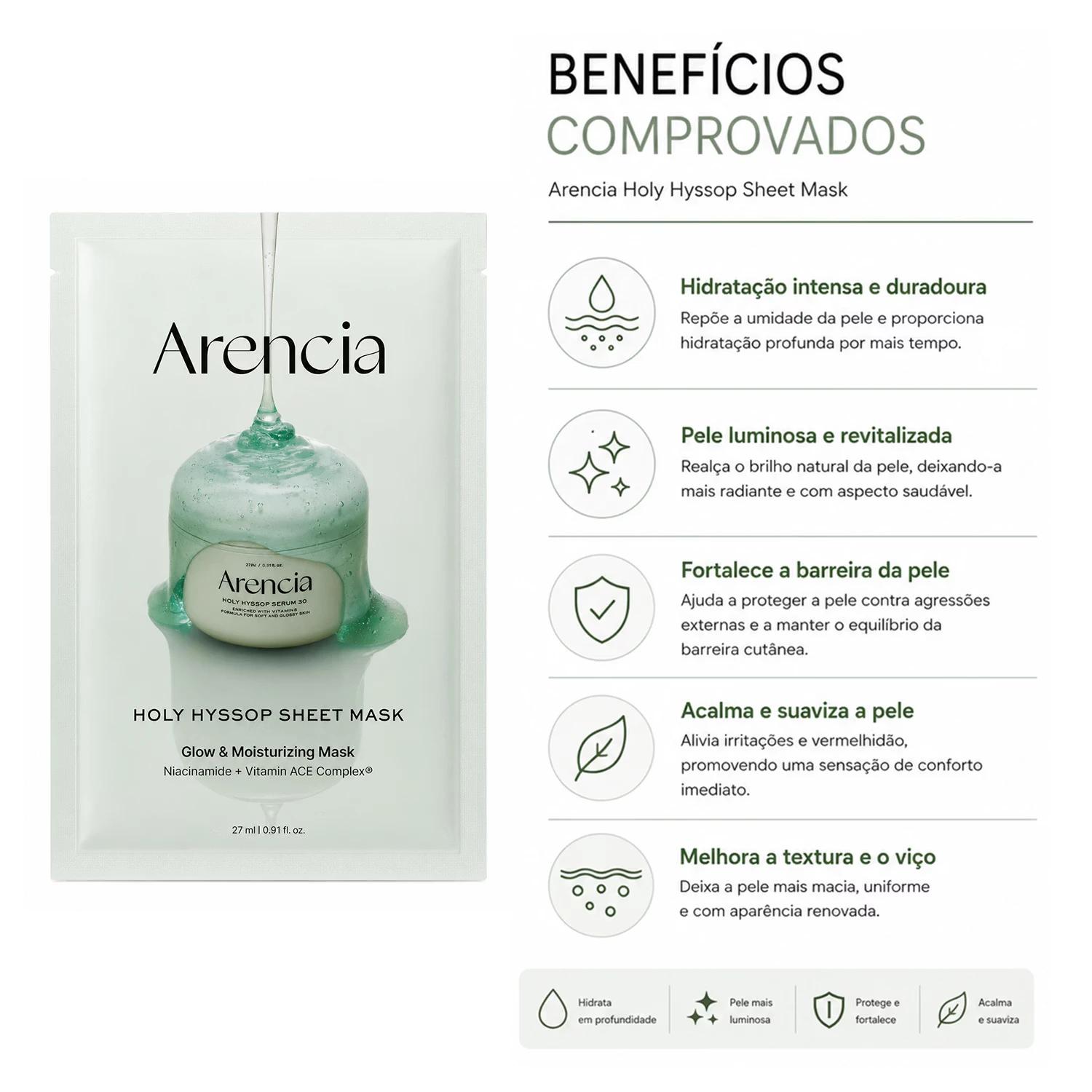 Máscara Facial Arencia Holy Hyssop Sheet 27ml - Imagen 4