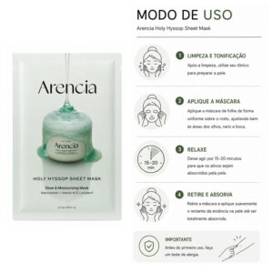 Máscara Facial Arencia Holy Hyssop Sheet 27ml - Imagen 5