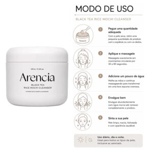 Gel De Limpieza Facial Arencia Black Tea Rice Mochi Cleanser 120g - Imagen 4