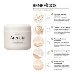 Gel De Limpieza Facial Arencia Rice Mucin Cleanser 120g - Imagen 3