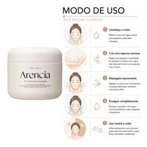 Gel De Limpieza Facial Arencia Rice Mucin Cleanser 120g - Imagen 4