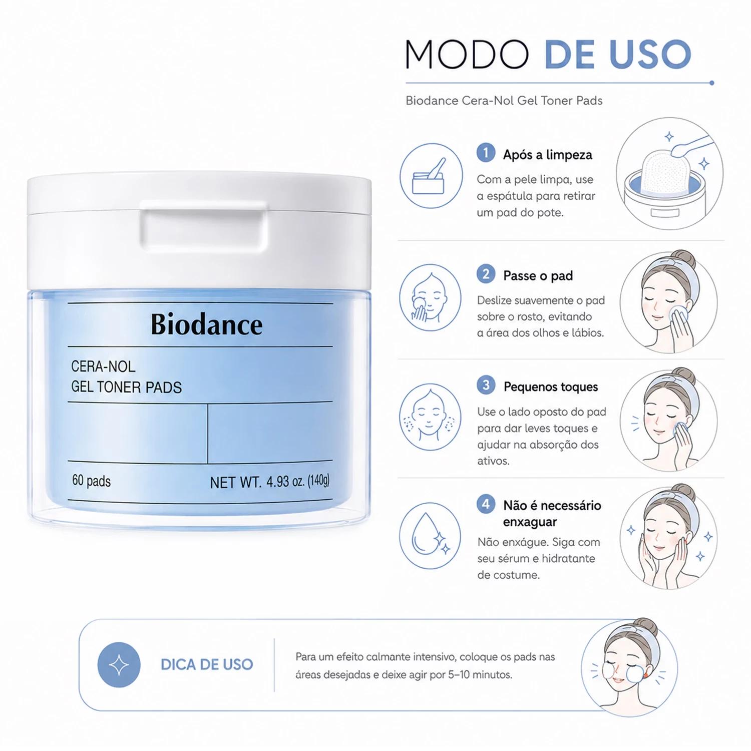 Máscara Para Contorno Dos Ojos Biodance Cera-nol Gel Toner - 60 Unidades - Imagen 4