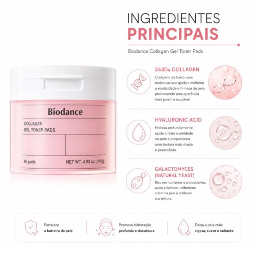 Alternative view of Pads Faciales Biodance Collagen Gel Toner 60 Unidades