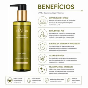 Gel de Limpeza Facial d'Alba Mild Skin Balancing Vegan Cleanser 200ml - Imagen 3