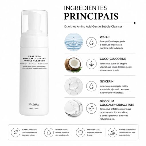 Alternative view of Espuma De Limpieza Facial Dr. Althea Amino Acid Gentle Bubble Cleanser 140ml