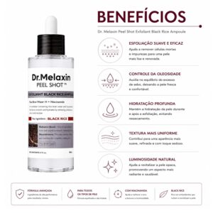 Esfoliante Facial Dr. Melaxin Peel Shot Exfoliating Black Rice Ampoule 80ml - Imagen 3