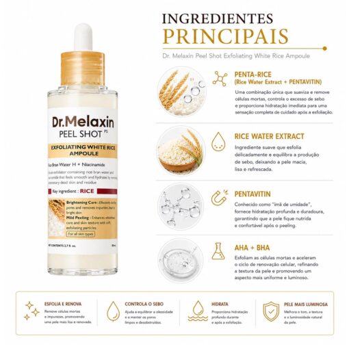Alternative view of Ampola De Arroz Exfoliante Dr. Melaxin Peel Shot 80ml