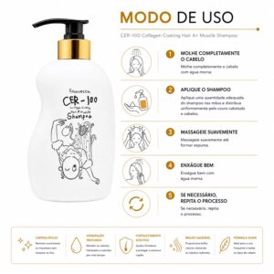 Shampoo Elizavecca Cer-100 Collagen Coating Hair A+ Muscle 500ml - Imagen 4