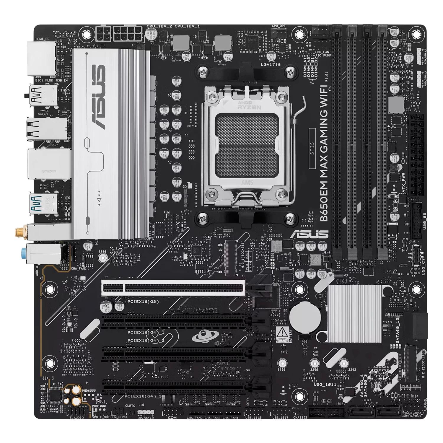 Placa Madre Asus B650em Max Gaming Wifi Ddr5 Socket Am5 Chipset Amd B650 Micro Atx - Imagen 3