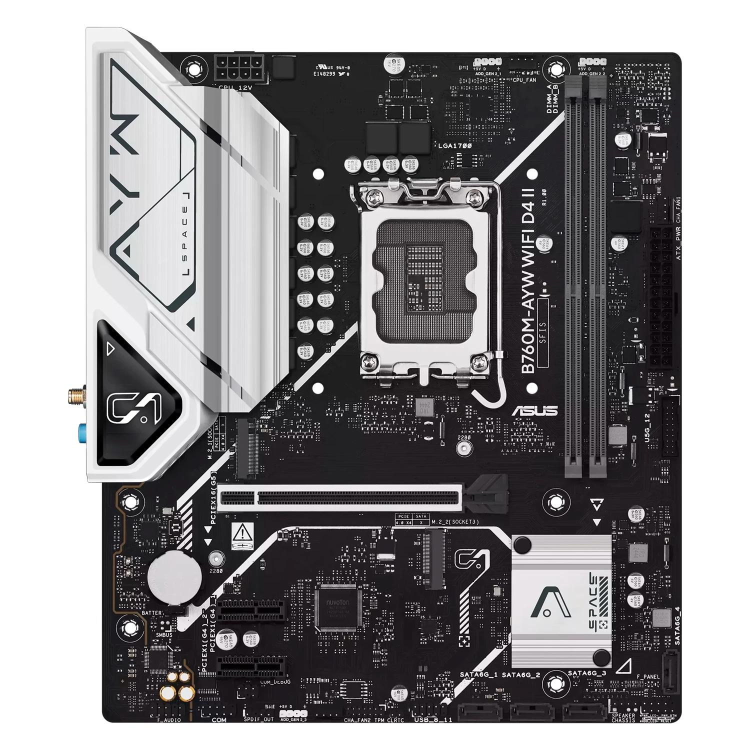 Placa Madre Asus B760m-ayw Wifi D4 Ii Ddr4 Socket Intel Lga 1700 Chipset B760 Micro Atx - Imagen 2