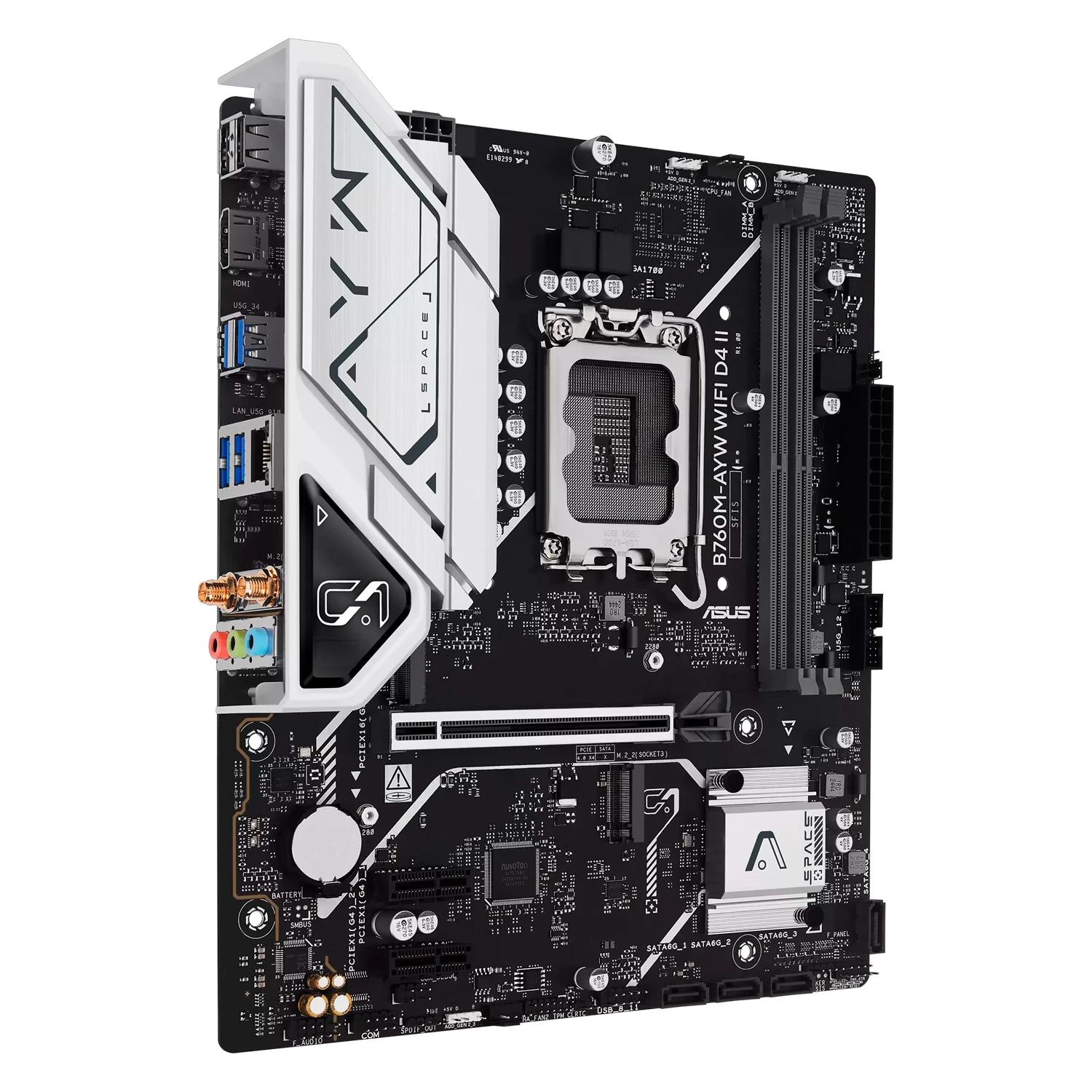 Placa Madre Asus B760m-ayw Wifi D4 Ii Ddr4 Socket Intel Lga 1700 Chipset B760 Micro Atx - Imagen 3