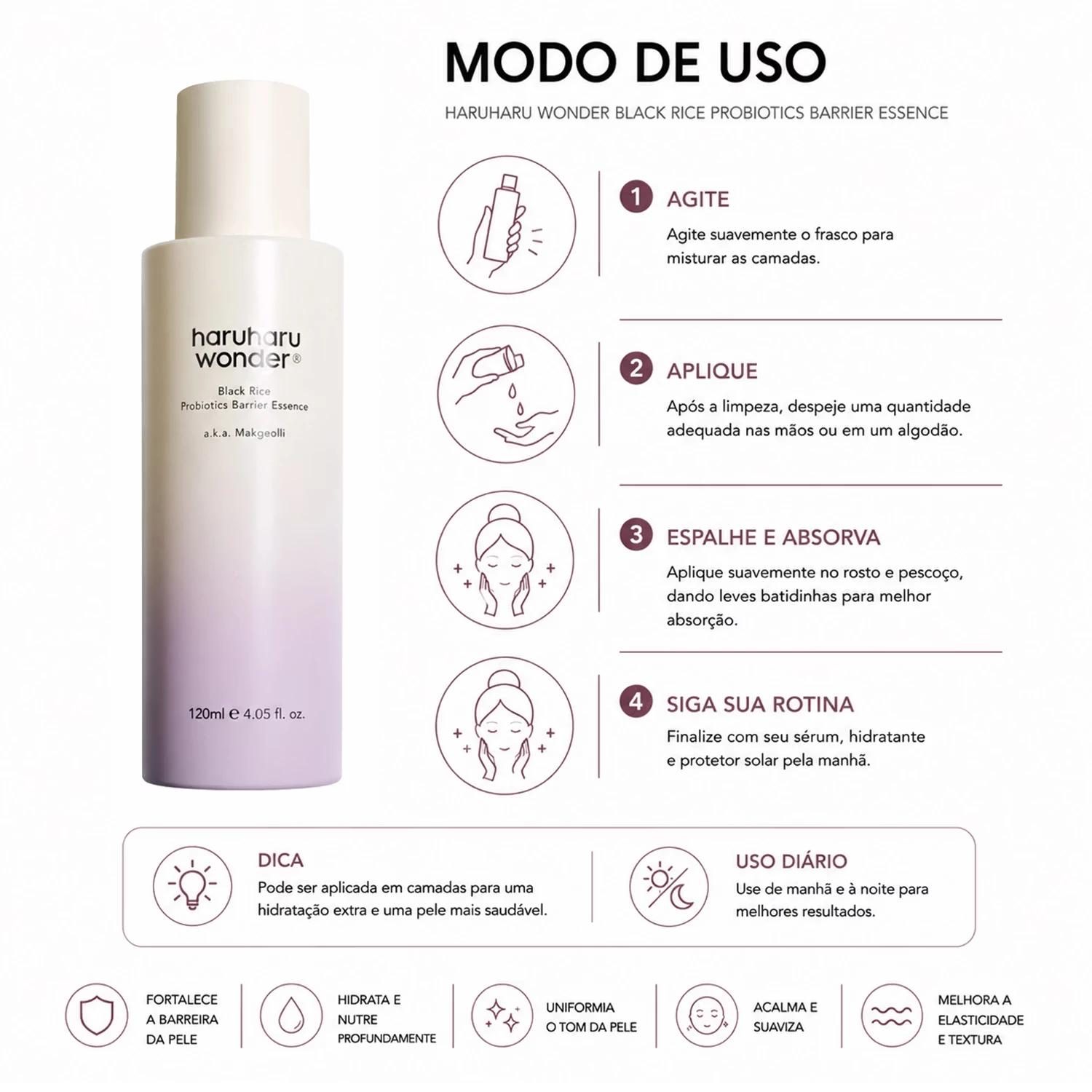 Esencia Haruharu Wonder Black Rice Probiotics Barrier 120ml - Imagen 4