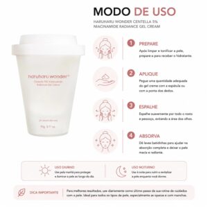 Creme Facial em Gel Haruharu Wonder Centella 5% Niacinamide Radiance 90g - Imagen 4