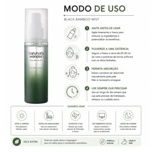 Tônico Facial Haruharu Wonder Black Bamboo Mist 80ml - Imagen 4