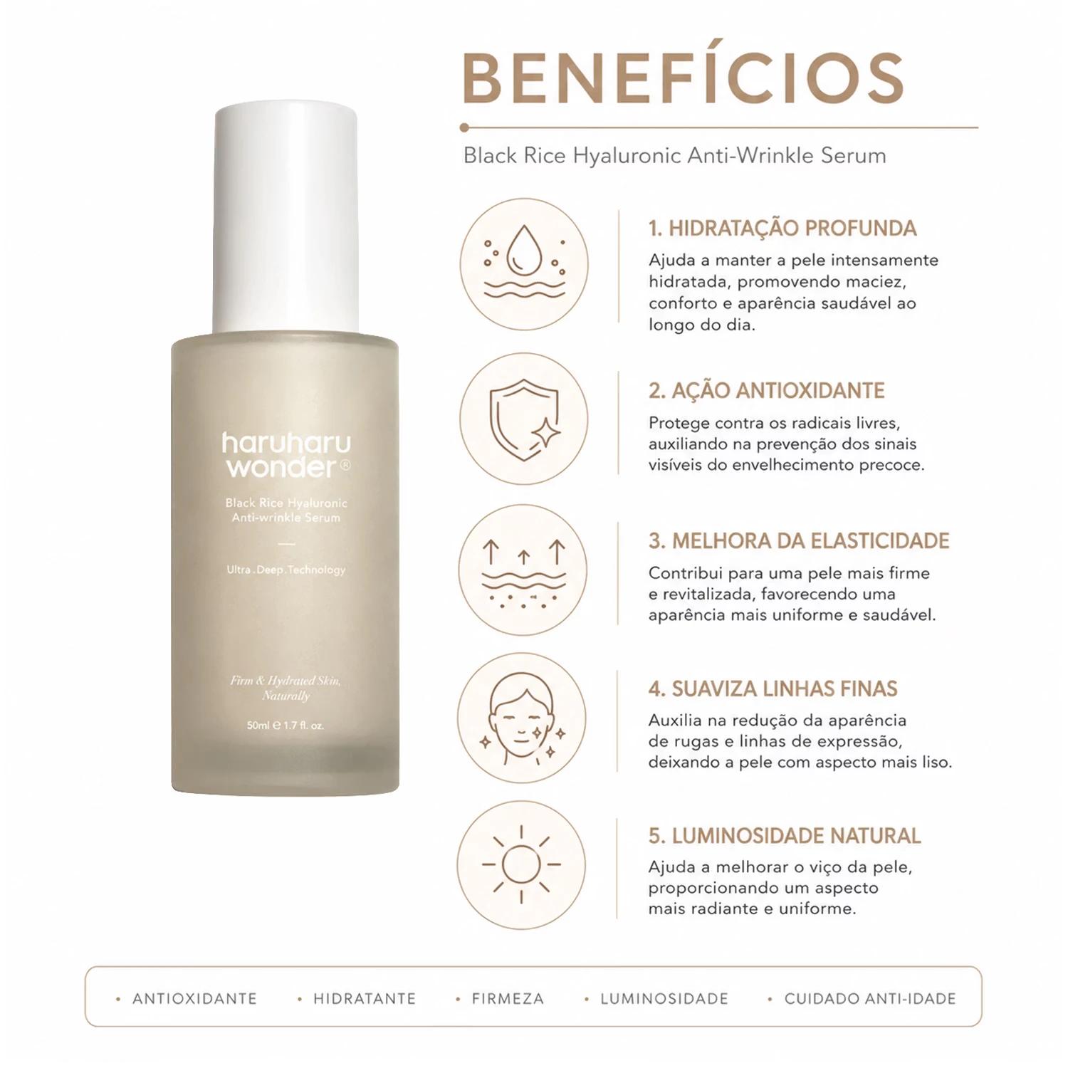 Sérum Facial Haruharu Wonder Black Rice Hyaluronic Anti-wrinkle 50ml - Imagen 3