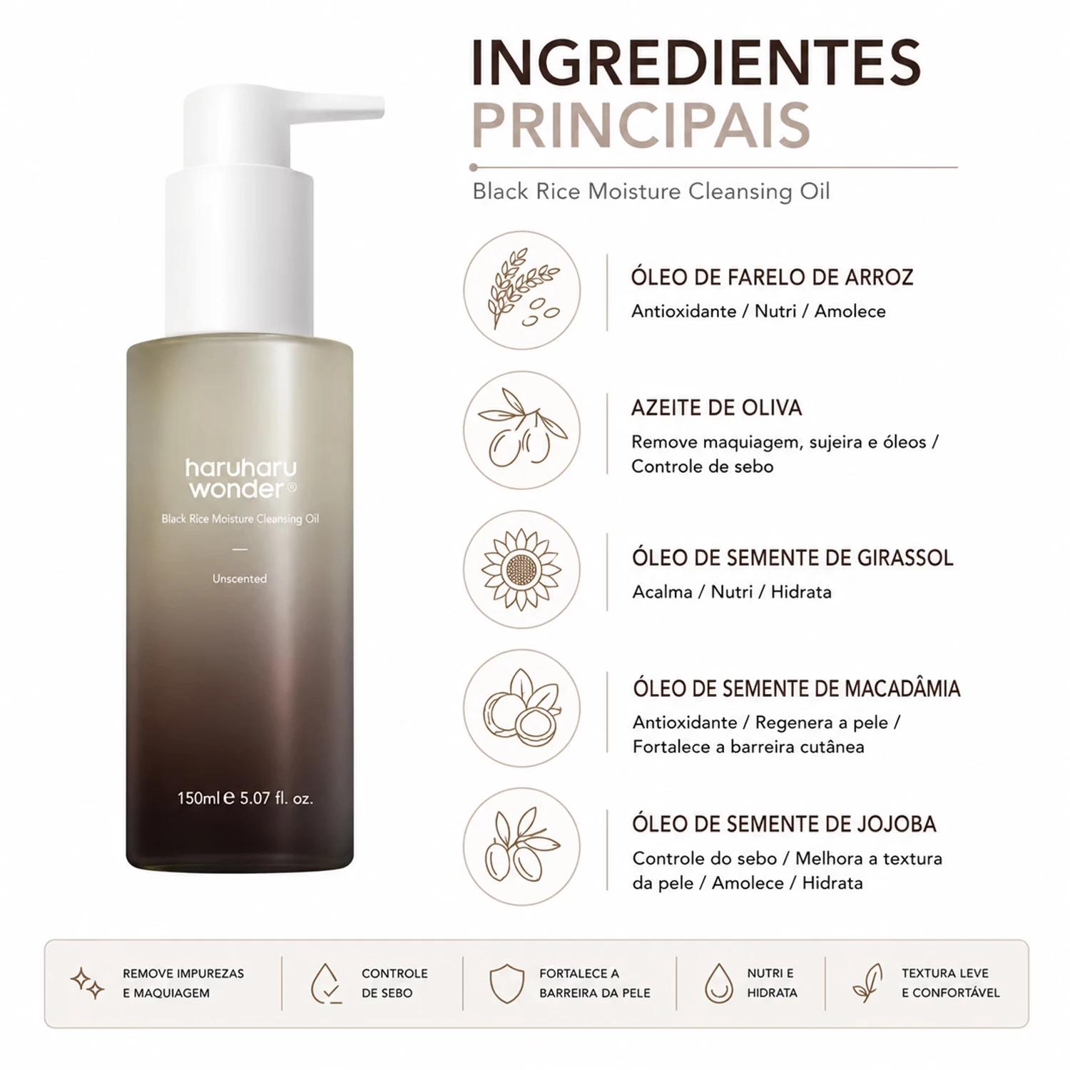 Óleo De Limpieza Haruharu Wonder Black Rice Moisture Deep 150ml - Imagen 2