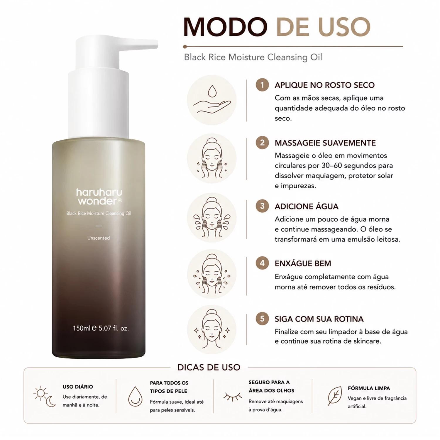 Óleo De Limpieza Haruharu Wonder Black Rice Moisture Deep 150ml - Imagen 4