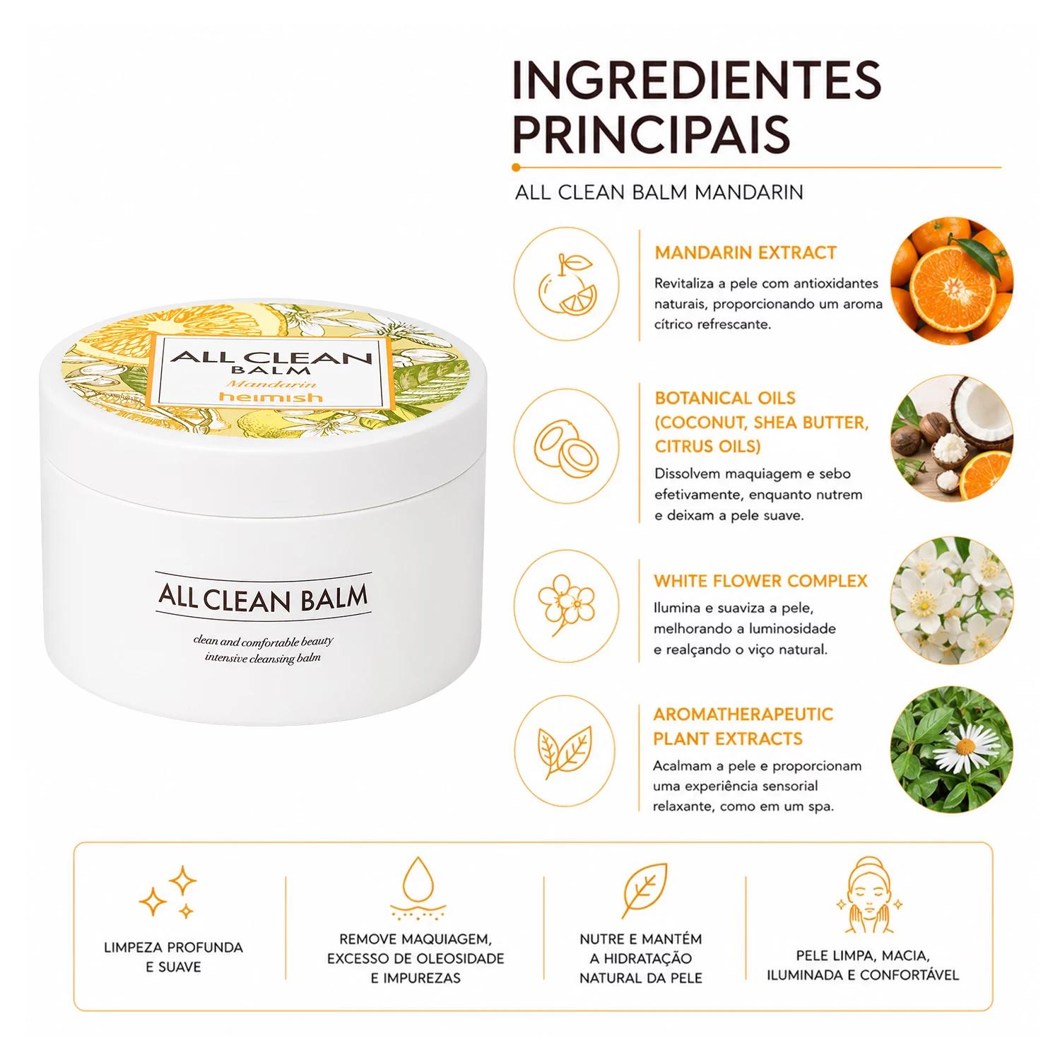 Bálsamo Demaquilante Heimish All Clean Mandarin 120ml - Imagen 2