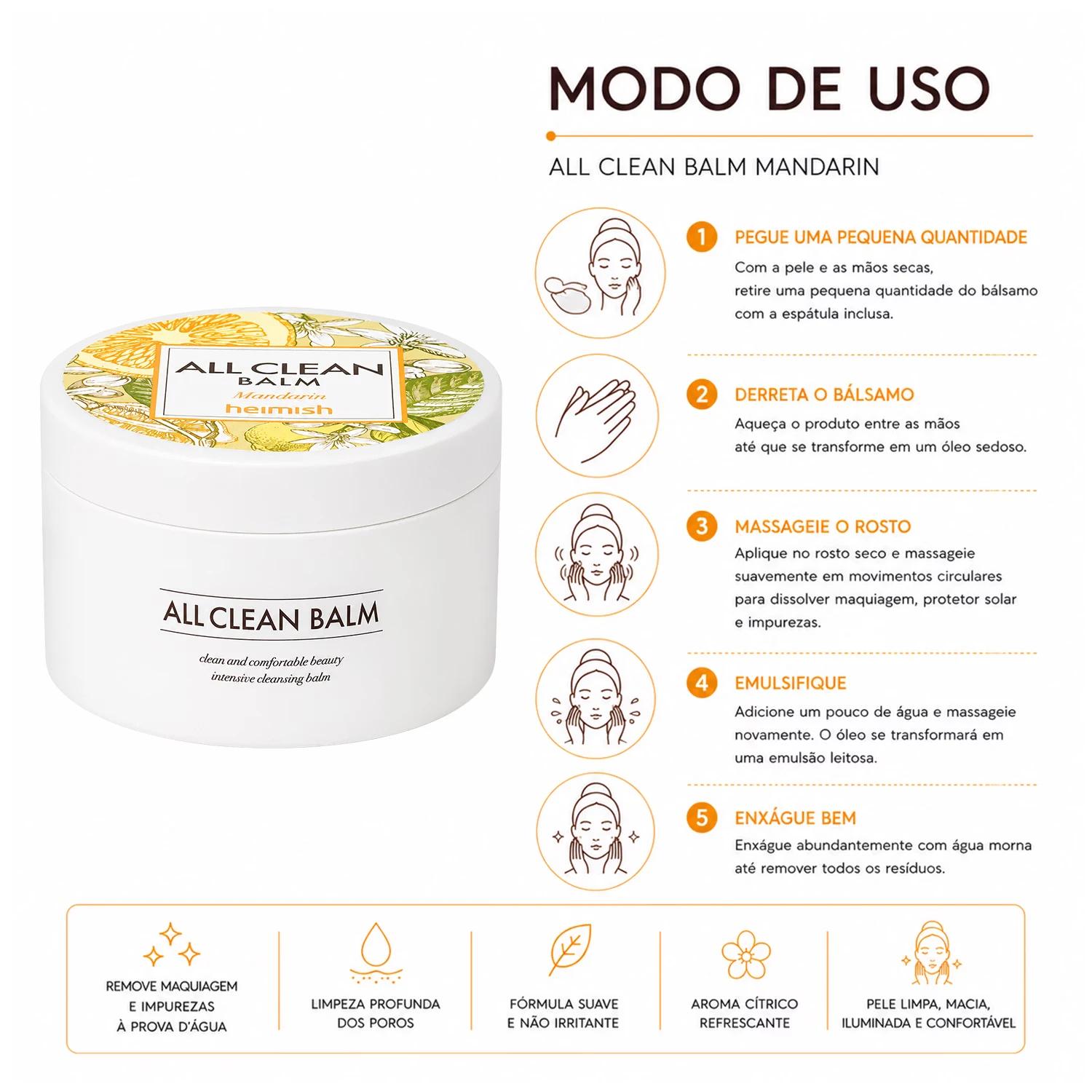 Bálsamo Demaquilante Heimish All Clean Mandarin 120ml - Imagen 4