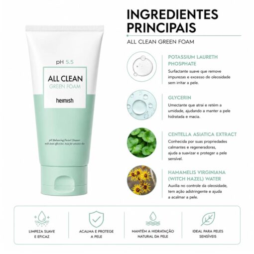Alternative view of Espuma De Limpieza Facial Heimish All Clean Green Foam 150g