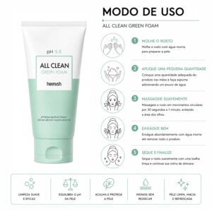 Espuma De Limpieza Facial Heimish All Clean Green Foam 150g - Imagen 4