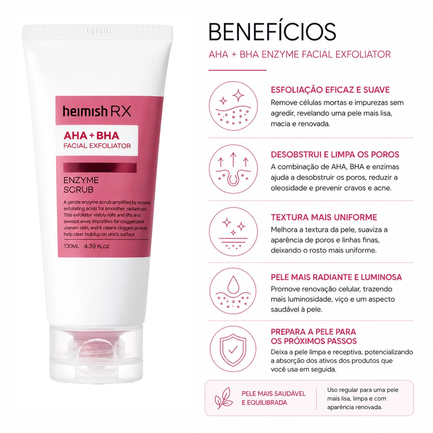 Exfoliante Facial Heimish RX AHA BHA Enzyme 130ml - Imagen 3